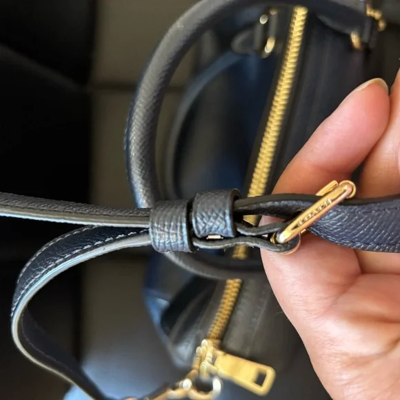 Coach Rowan Satchel Blue Leather Crossbody Purse - Picture 10 of 12